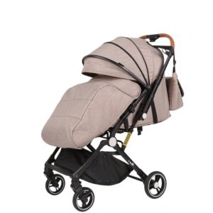 Carucior sport L-Sun, C6, Crem, pliabil tip troller, cu maner reversibil, husa de picioare si gentuta