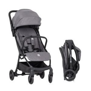 Carucior sport, Petite&Mars, Pax Ultimate, Compact - 7 kg, Spatar ajustabil, Suport picioare reglabil, Pliere tip carte, 6-36 luni, Pana la 22 kg, Gri