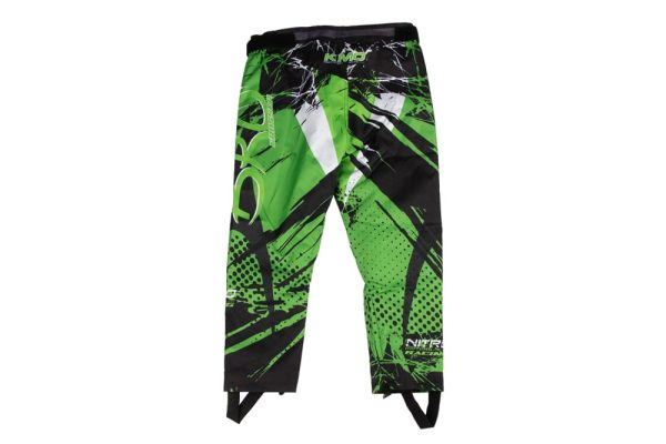 Pantaloni KIMO Kids BRO Motocross cu aparatori, ideal pentru copii pasionati de motocross, verde