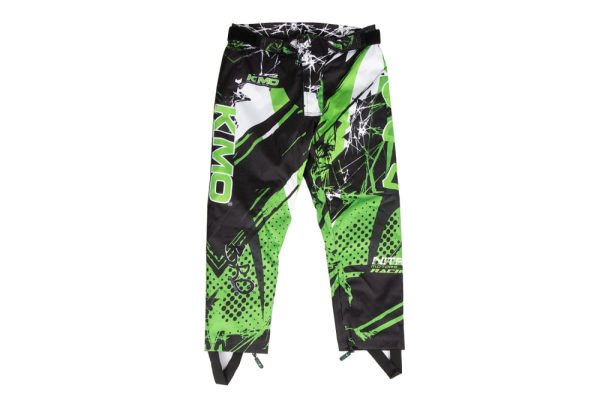 Pantaloni KIMO Kids BRO Motocross cu aparatori, ideal pentru copii pasionati de motocross, verde