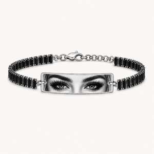 Bratara Personalizata Eyes Mystic Silver Black Cu Argint