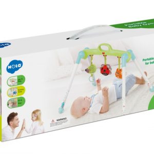 Centru de joaca portabil pentru bebelusi cu 3 jucarii incluse,55x13x20 cm