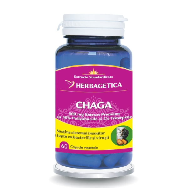 Chaga, 60 capsule vegetale, Herbagetica