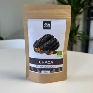 Chaga Pudră ECO - Puternic Antioxidant și Imunomodulator Natural, 60g | Rawboost