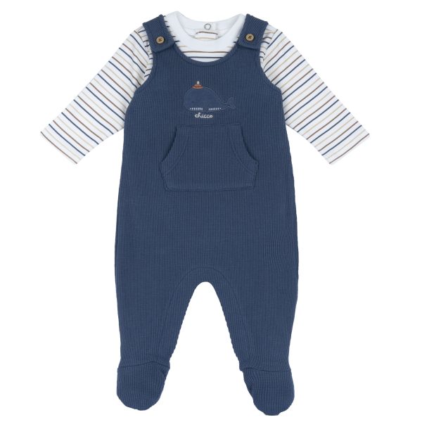 Costumas body si salopeta bebe Chicco, botosei, Albastru, 00635-69MFCI