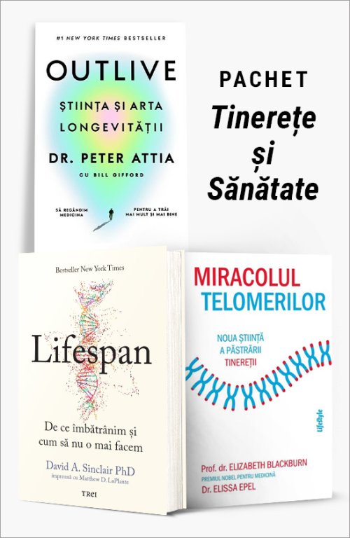 cover-8309.jpg Pachet Tinerețe și Sănătate. Outlive/Lifespan/Miracolul telomerilor - Dr. Peter Attia
