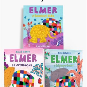 cover-8858.jpg Pachet Prietenie și bunătate. Elmer și bunicul Eldo/Elmer și fluturașul/Elmer și hipopotamii - David McKee