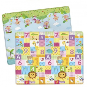 Covor bebe pliabil, gros, termoizolant, cu 2 fete, Jungle Cotton, D12, 180x150x1 cm