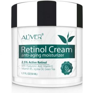 Crema Antirid cu 2.5% Retinol Activ, Acid Hialuronic, Vitamina E  B5, Ulei de Jojoba si Ceai verde Aliver, 50 ml