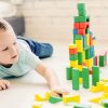 Set de construit Cuburi din lemn colorate 100 bucati Melissa and Doug 0481