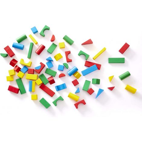 Set de construit Cuburi din lemn colorate 100 bucati Melissa and Doug 0481