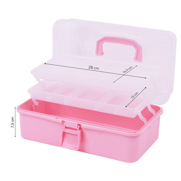 Cutie Cosmetica Compartimentata Rose cu Doua Sertare si Maner, SensoPRO Milano