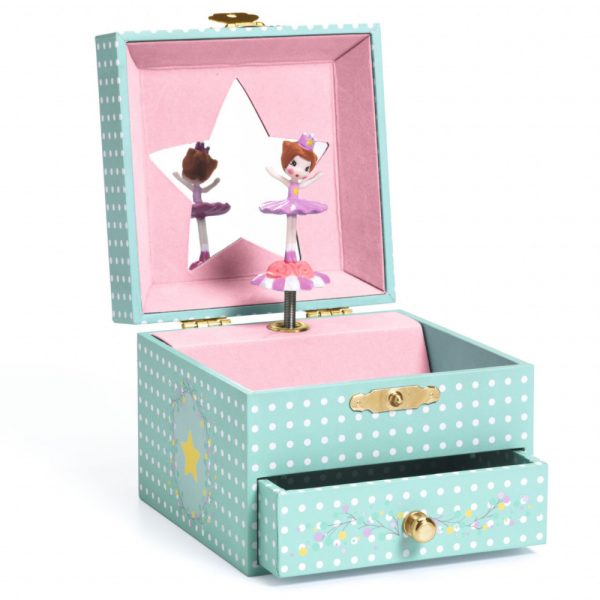 cutie-muzicala-balerina-delicata-djeco-753704.jpg Cutie muzicala cu figurina Balerina si sertar, 10.5x10.5x8.5 cm