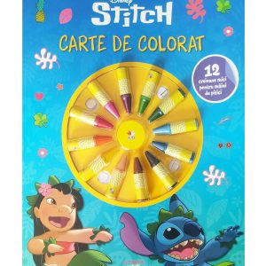 Disney. Stitch. Carte de colorat. 12 creioane mici pentru maini de pitici