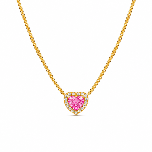 Colier Pink Heart Gold