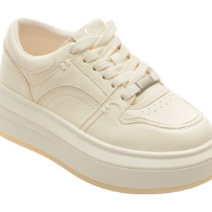 Pantofi sport EPICA albi, 2609, din piele naturala