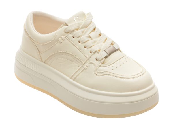 Pantofi sport EPICA albi, 2609, din piele naturala