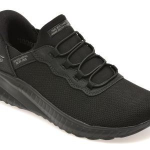 Pantofi sport SKECHERS negri, BOBS SQUAD CHAOS, din material textil