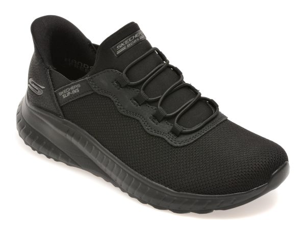 Pantofi sport SKECHERS negri, BOBS SQUAD CHAOS, din material textil