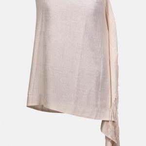 Esarfa dreptunghiulara bej din material tip cashmere