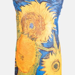 Esarfa cashmere cu doua fete imprimata cu o stilizare dupa    Floarea Soarelui   de Van Gogh