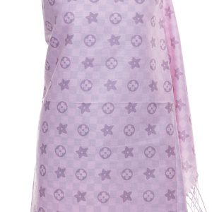 Esarfa casmir dubla fata cu model gen Louis Vuitton, roz deschis