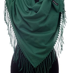 Esarfa verde patrata din material gros tip cashmere