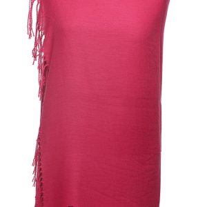 Esarfa dreptunghiulara fucsia din material gros tip cashmere