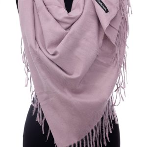 Esarfa lila patrata din material gros tip cashmere