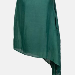 Esarfa verde inchis din cashmere subtire dreptunghiulara
