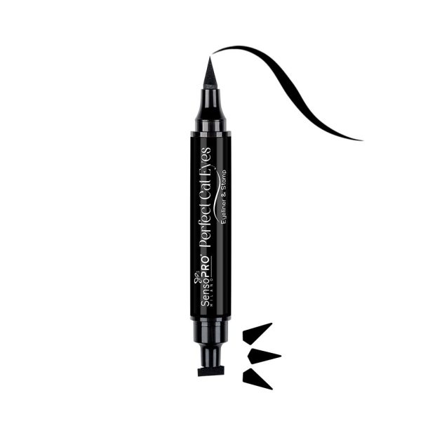 Eyeliner Carioca cu Stampila 2 in 1 Perfect Cat Eyes SensoPRO Milano