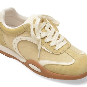 Pantofi sport FLAVIA PASSINI galbeni, T265105, din material textil si piele naturala