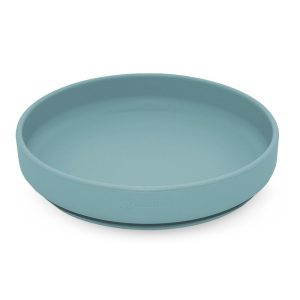 Farfurie, Petite&Mars, Take&Match, Din silicon, Cu ventuza, Fara BPA, Adecvata pentru masina de spalat vase si microunde, Nu absoarbe mirosuri, 6 luni+, 400 ml, Frosted Sky, Albastru