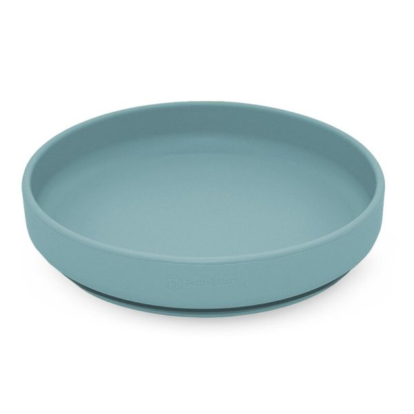 Farfurie, Petite&Mars, Take&Match, Din silicon, Cu ventuza, Fara BPA, Adecvata pentru masina de spalat vase si microunde, Nu absoarbe mirosuri, 6 luni+, 400 ml, Frosted Sky, Albastru