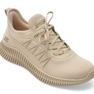 Pantofi sport SKECHERS bej, BOBS GEO, din material textil
