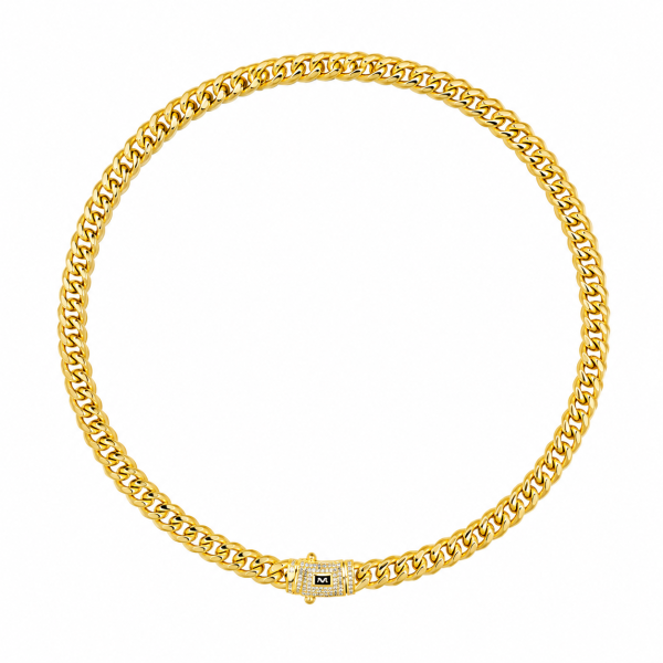 Colier Monaco 10mm Placat cu Aur