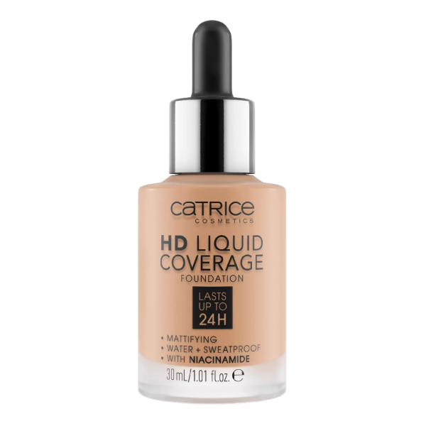 Fond de ten HD Liquid Coverage, 040 Warm Beige, 30 ml, Catrice