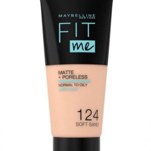 Fond de ten MAYBELLINE FIT ME Matte  Poreless 124 Soft Sand, 30 ml