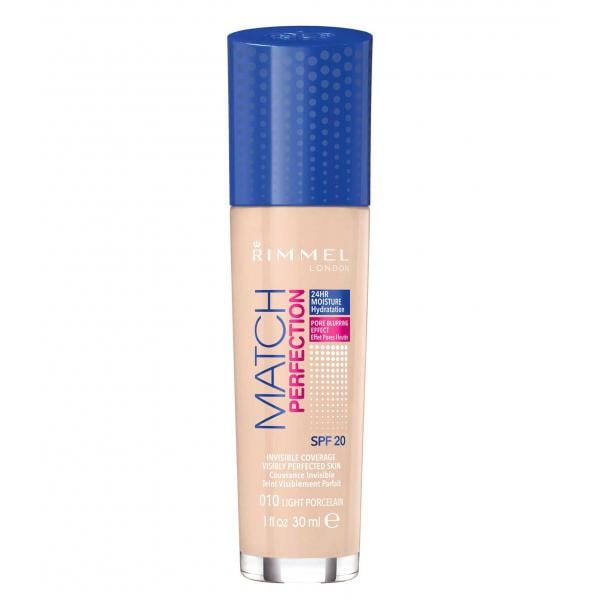 Fond de Ten Rimmel London Match Perfection 010 Light Porcelain, 30 ml