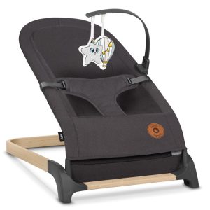 Fotoliu balansoar, Lionelo, June, Cu arcada cu jucarii, Ergonomic, Balansare manuala, Pliabil, 0 luni+, Gri, Resigilat