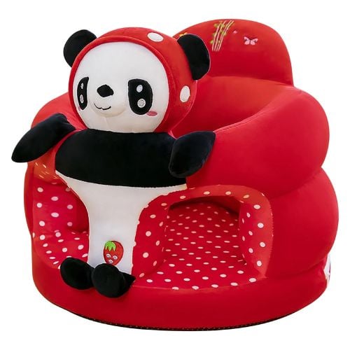 Fotoliu bebe cu spatar si suport de picioare - Panda rosu