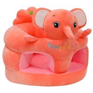 Fotoliu bebe cu spatar si suport de picioare - Elefantica Roz Happy Day