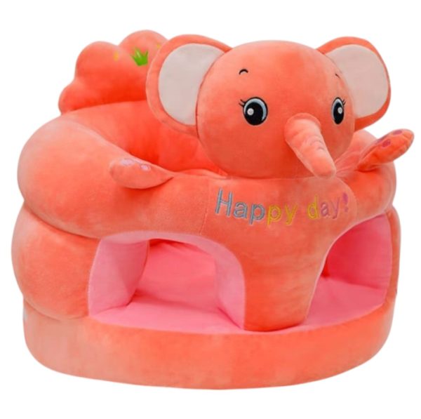 Fotoliu bebe cu spatar si suport de picioare - Elefantica Roz Happy Day