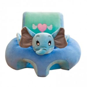 Fotoliu bebe cu perna pe sezut si cu spatar - Elefant bleu