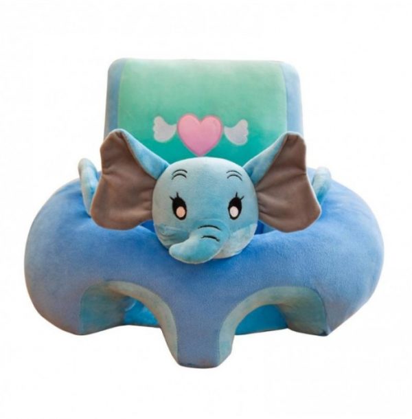 Fotoliu bebe cu perna pe sezut si cu spatar - Elefant bleu