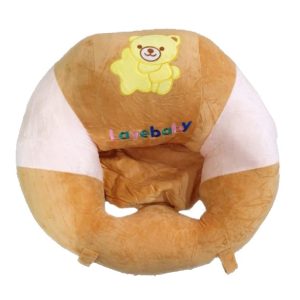Fotoliu Bebe LovelyBaby Invat Sa Stau In Fundulet XXL 60 cm - Ursulet cafeniu roz
