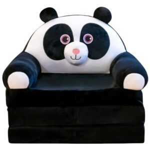 Fotoliu Extensibil din plus si 3 placi burete Ursuletul Panda Negru cu Alb