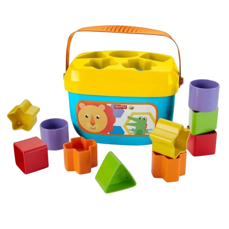 Sortator de forme cu galetusa pentru Bebelusi, Primele Cuburi, FisherPrice FFC84