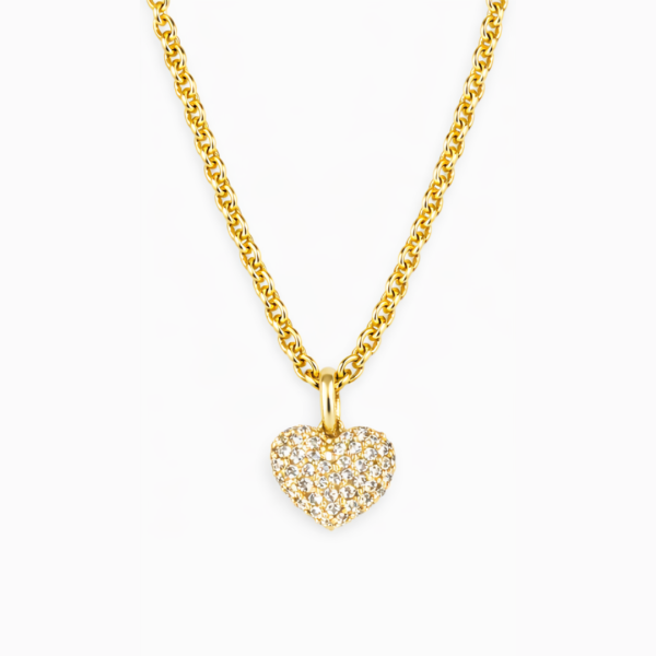 Colier Inima Placat Cu Aur 18k