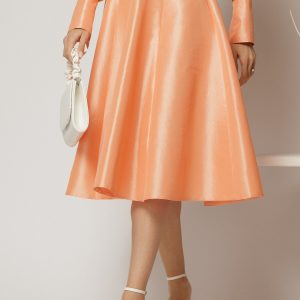 Fusta DY Fashion clos din tafta roz somon